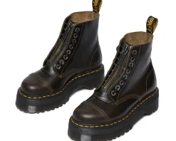 Dr. Martens Sinclair Leather Platform Boots Dark Taupe Outlet