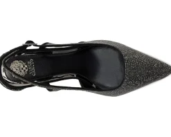 Vince Camuto Sindreea Rhinestone Block Heel Slingback Pump Anthracite