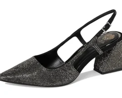 Vince Camuto Sindreea Rhinestone Block Heel Slingback Pump Anthracite