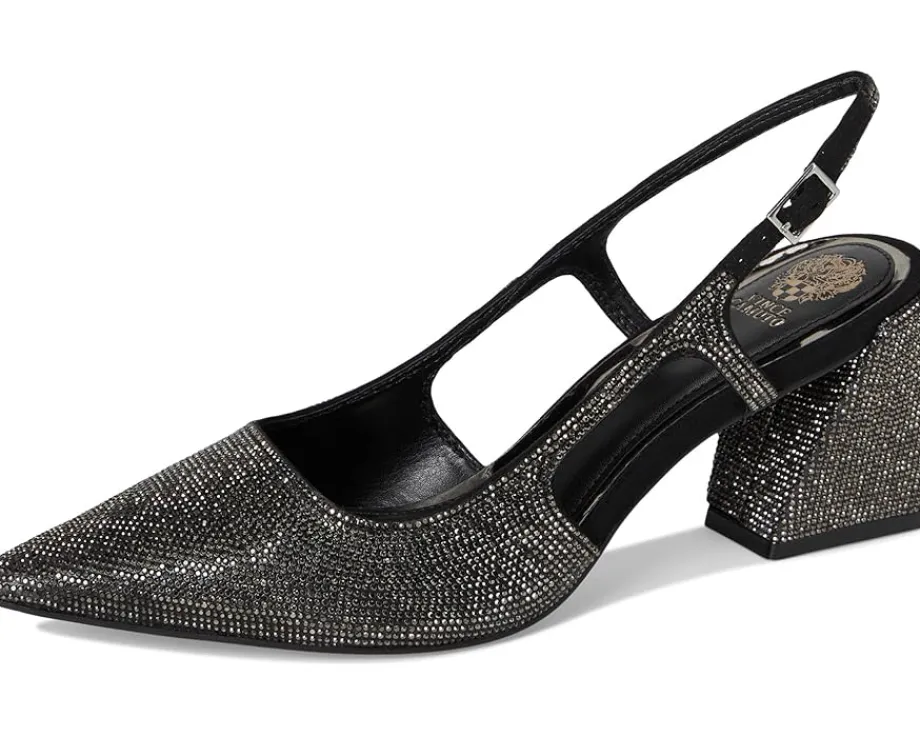 Vince Camuto Sindreea Rhinestone Block Heel Slingback Pump Anthracite