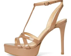 Jessica Simpson Sippete T-Strap Platform Sandals Chai Latte New