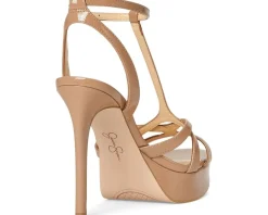 Jessica Simpson Sippete T-Strap Platform Sandals Chai Latte New