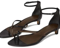 Vince Siri Thong Sandals Black/Nutwood Leather Best