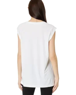 Norma Kamali SLEEVELESS BOYFRIEND CREWNECK TOP Snow White Online