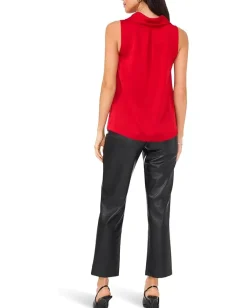 Vince Camuto Sleeveless Cowl Neck Top Bright Red Outlet