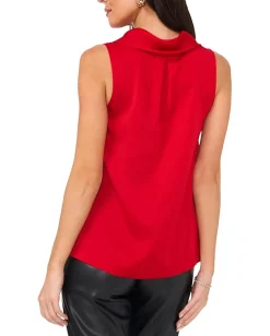 Vince Camuto Sleeveless Cowl Neck Top Bright Red Outlet