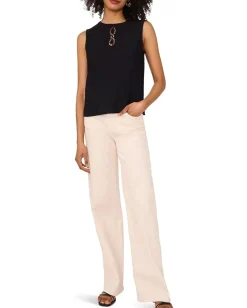 Women Vince Camuto Sleeveless Crew Neck Blouse with Center Embroidery