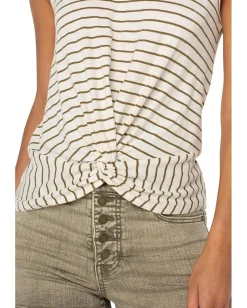 Women Liverpool Los Angeles Sleeveless Crew Neck Twist Front Knit Top with Miter Back