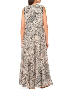 Women Vince Camuto Sleeveless Crochet Trim Tiered Maxi