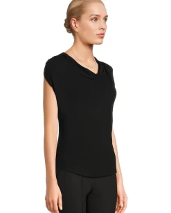 Vince Sleeveless Draped Cowl Neck Top Black