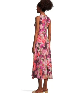 Women Calvin Klein Sleeveless Floral Chiffon Wrap