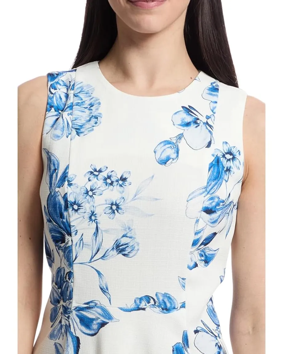 Calvin Klein Sleeveless Floral Fit And Flare Cham Multi Outlet