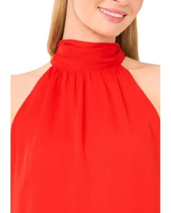 Women CeCe Sleeveless Halter Top With Back Bow