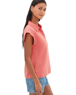 Women Mod-o-doc Sleeveless Henley Shirt