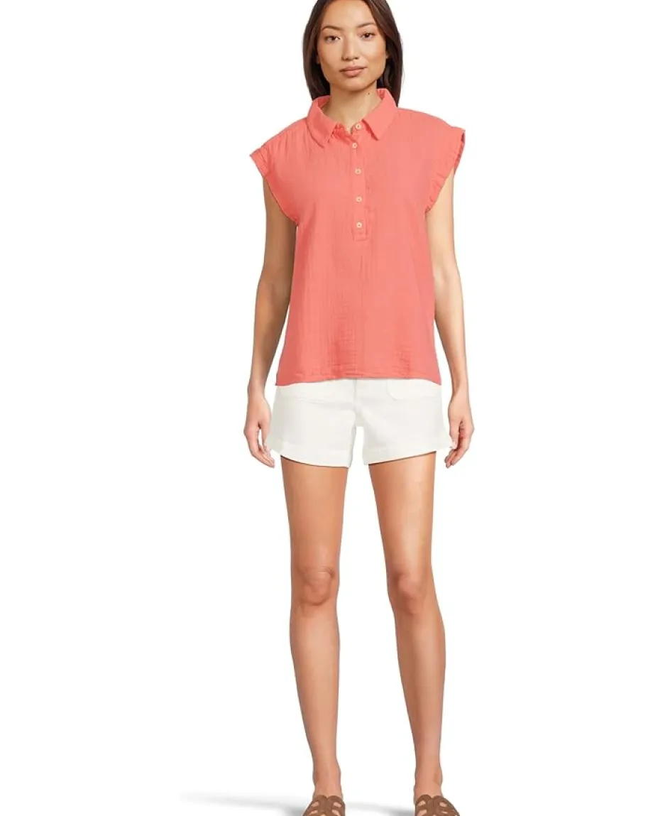 Women Mod-o-doc Sleeveless Henley Shirt