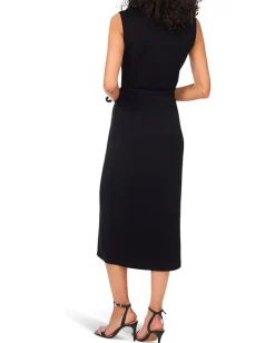 Women Vince Camuto Sleeveless Mockneck with Thin Belt Dress