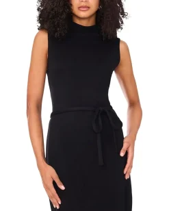 Women Vince Camuto Sleeveless Mockneck with Thin Belt Dress