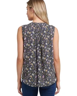 NYDJ Sleeveless Pintuck Blouse Marisol Hot