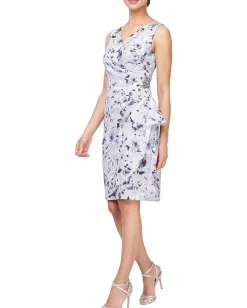 Alex Evenings Sleeveless Printed Dress Silver Multi Best