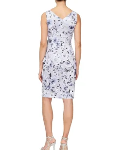 Alex Evenings Sleeveless Printed Dress Silver Multi Best