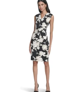 Women Calvin Klein Sleeveless Scuba Floral Sheath