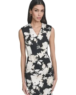 Women Calvin Klein Sleeveless Scuba Floral Sheath