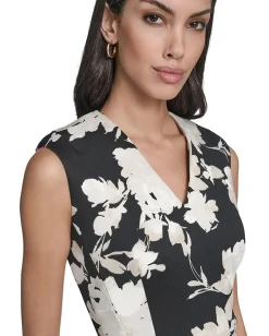 Women Calvin Klein Sleeveless Scuba Floral Sheath