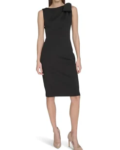 Calvin Klein Sleeveless Scuba Sheath Black Discount