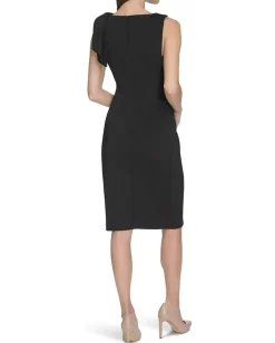 Calvin Klein Sleeveless Scuba Sheath Black Discount