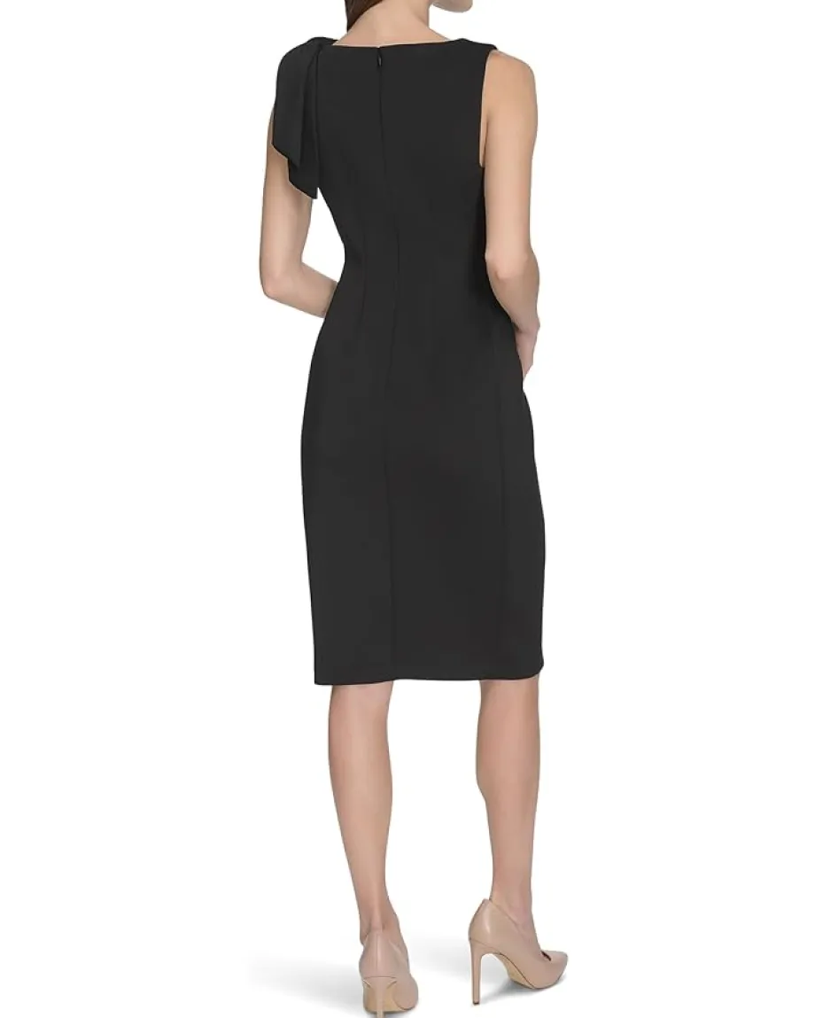 Calvin Klein Sleeveless Scuba Sheath Black Discount