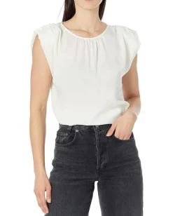 Women DKNY Sleeveless Shoulder Pad Satin Shell Top