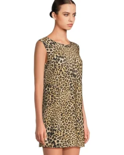 Norma Kamali Sleeveless Tailored Mini Dress Cheetah Patch Best