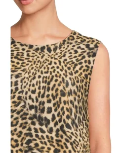 Norma Kamali Sleeveless Tailored Mini Dress Cheetah Patch Best