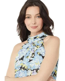 Vince Camuto Sleeveless Tiered Maxi Dress Sea Breeze