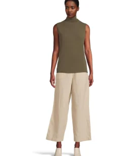 Vince Sleeveless Turtleneck Heathered Cypress Discount