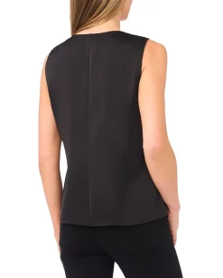 CeCe Sleeveless Twist V-Neck Top Rich Black