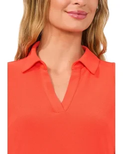Women CeCe Sleeveless V-Neck Polo Knit Top