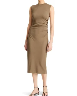 Women Vince Sleeveless Waist Gather Dress