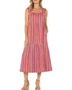 Women Liverpool Los Angeles Sleeveless Woven Midi Dress