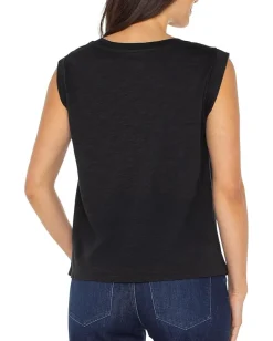 Liverpool Los Angeles Sleeveless Woven To Knit Top Black Clearance