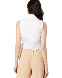 Women Vince Sleeveless Wrap Shirt