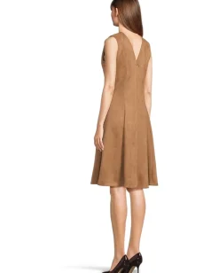 Calvin Klein Sleeveless Zipper Suede Aline Luggage Clearance