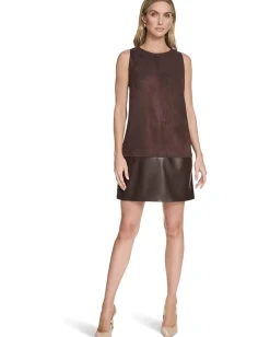 Women Calvin Klein Sleevless Suede Shift