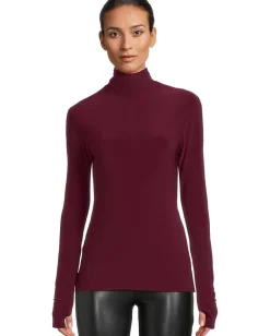 Women Norma Kamali Slim Fit Long Sleeve Turtle Top