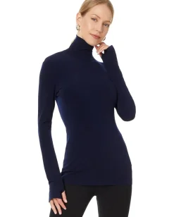 Women Norma Kamali Slim Fit Long Sleeve Turtle Top