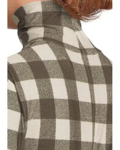 Norma Kamali Slim Fit Long Sleeve Turtle Top Bark Box Plaid Discount