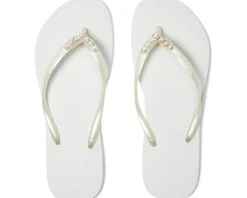 Havaianas Slim Pearls Sandals White New