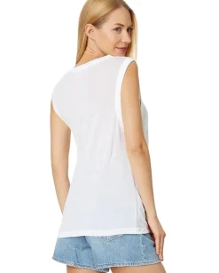 LAmade Slinky Cut Away Sleeveless Tee White Discount