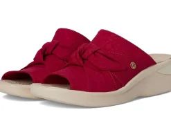 LifeStride Smile Slides Fire Red Monomesh Fabric Hot