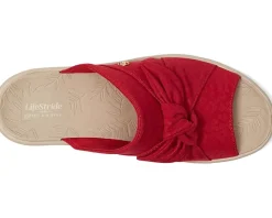 LifeStride Smile Slides Fire Red Monomesh Fabric Hot